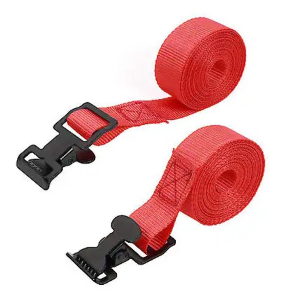 AutoCraft Lashing Strap: 1"W X 12'L, 300 Lbs Work Capacity, With Hooks, 2 Pack - Picture 2 of 2